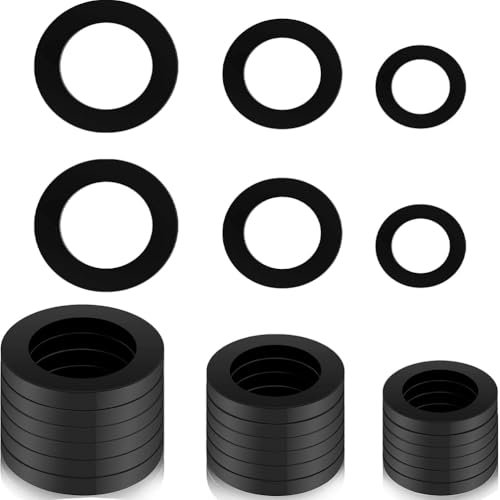 JchEnye 24 Anillos de Goma para Manguera Junta tórica Grifo arandela de Goma para Manguera de Ducha, Tres tamaños Diferentes, Negro