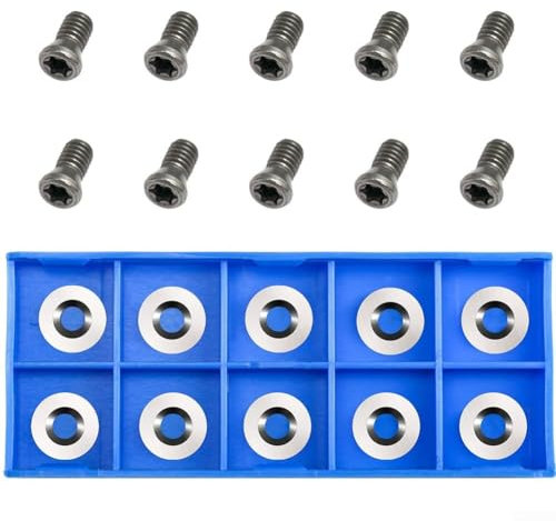 Hasaller Carbide Blade 10pcs Carbide Cutting Woodturning Inserts Tools Wood Turning Chisels Carbide Cutter 12Mm Round Ci3 Carbide Inserts Tips