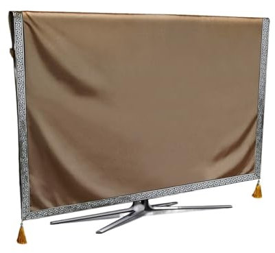 HAGJII Tv Dust Cover Cloth Indoor Tv Screen Protector for 22-75inch Tvs Universal Monitor Decorative Dustproof Tv Cover Display Protectors for Living Room Decor(Brown,43 inches)