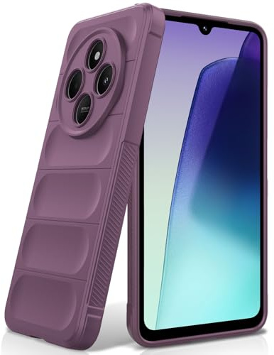 BonYonka Cover in Silicone per Xiaomi Redmi 14C/Poco M7 5G, Viola | Design Ondulato Antiurto, Fodera in Microfibra Antigraffio, Touch Morbido Setoso, Protezione Anticaduta di Grado Militare