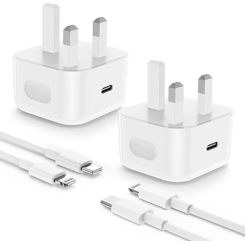 iPhone Charger Fast Charging, 2Pack 20W USB C Fast Charger Plug with 2M Type C to Lightning Charging Cable Lead Long for Apple iPhone 14 Pro Max/14 Plus/14/13 Pro/12 Mini/11/XS Max/XR/X/8/iPad Air