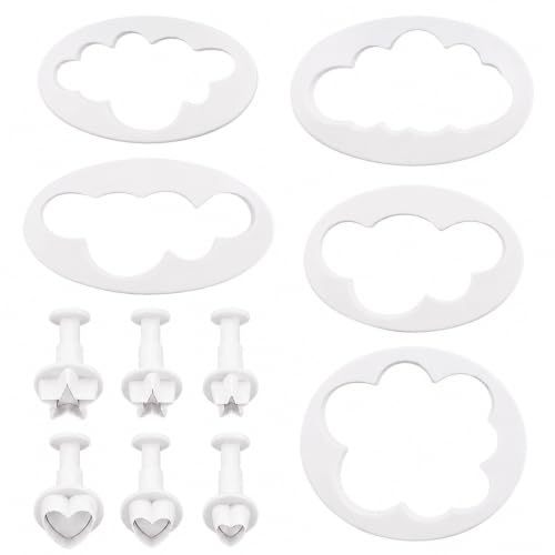 11 Stück Ausstecher Fondant Keksausstecher Wolkenausstechform Kinder Cloud Cookies Fondant Kuchenschneider DIY Kuchen Fondant Cookies Fondant Deko für Backraum Keks Fondant Geburtstag