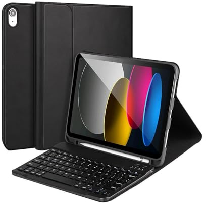 Funda con Teclado para iPad 9,7 Pulgadas 6th (2018) y 5th generación (2017), Funda Delgada con Teclado Bluetooth Desmontable y Soporte para lápiz para iPad Air 2/1 y Pro 9,7