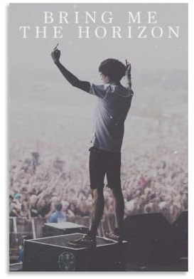 HURYEORHYH Poster Bring Me The Horizon, Wandkunst, Vintage-Poster, dekoratives Gemälde, ästhetische Leinwand-Dekoration für Wohnzimmer, Schlafzimmer, 30 x 45 cm, ungerahmter Stil