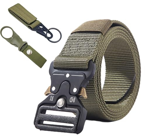 WDCSOEH Taktischer Gürtel mit Schnellverschluss Herrengürtel Stufenlos Verstellbar Arbeitsgürtel, Geeignet für Camping Jagd Outdoor Wandergürtel Herren