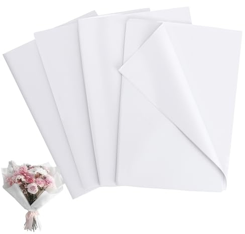 100 Blatt Seidenpapier Weiß,50x 70cm,Seidenpapier Verpackungsmaterial | Geschenkpapier zum Verpacken, Packpapier für Geschenkverpackungen, Blumen, Hochzeiten, DIY, Basteln, Geburtstage