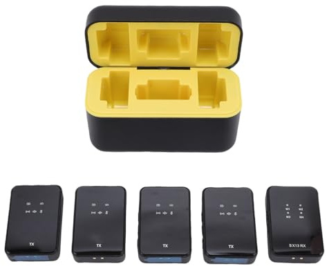 POENVFPO Microfono Lavalier Wireless Piccolo, Microfono Lavalier Wireless Stabile, Suono Nitido, Segnale di Riduzione del Rumore Chiaro per Computer con Fotocamera, Regolazione del Suono in Tempo