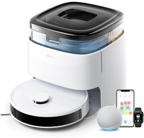 Lefant M3 MAX Robot Aspirador y Fregasuelos, Todo-en-Uno 20000 Pa, 210min, Auto-Lavado/Secado Mopa, Auto-Vaciado 3,2L, dToF Navegación Láser, Evita Obstáculos, Alexa/App/i Watch/2,4G & 5GHz WiFi