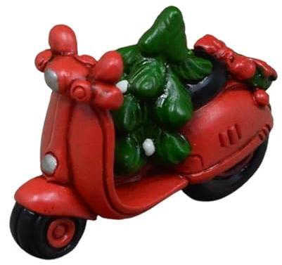 Zambuph Weihnachtsschmuck, Motorrad Weihnachtsschmuck mit Weihnachtsbaum, Bauernhaus Motorrad Tischdekoration, Weihnachtsdekoration, Tischdeko, Festtagsbedarf