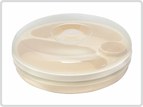 Warmhalteteller mit Deckel, beige