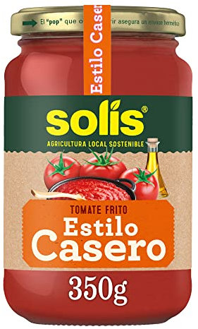 SOLÍS Tomate Frito Estilo Casero Frasco Cristal - Sin Gluten - 350g