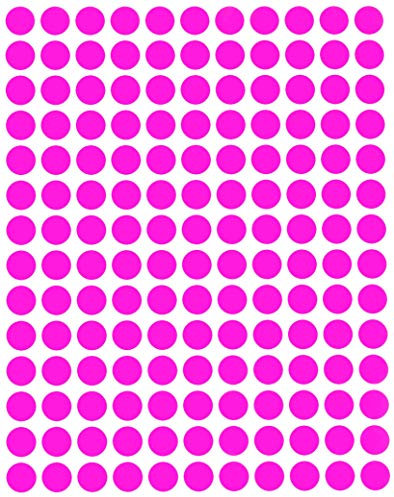 Klebepunkte Neon Pink 10 mm runde Aufkleber - Größe 1 cm Etiketten 2100 Vorteilspack von Royal Green