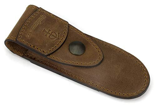 Le Camarguais braunes Messer Gürteletui aus Leder Etui für EIN Taschenmesser - SNF Marron