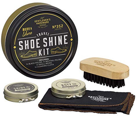 Gentlemen's Hardware Travel Shoe Shine Kit de Cirage pour Chaussures de Voyage Homme, Multicolore, Taille Unique