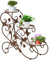 Outsunny Blumenständer, Pflanzenregal, Dreistufiger Blumenstand, Blumentreppe im französischem Stil, Pflanzenstand, Metall, Bronze, 76 x 27 x 67 cm