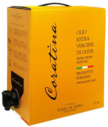 Terre di Lidia - Olio extravergine di oliva - 1 bag in box (3 L) - scatola con rubinetto laterale - Filiera corta, Campagna 2024/2025 - Varietà Coratina, Gusto intenso - Produzione 100% italiana