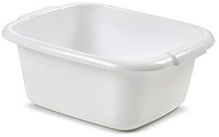 Whitefurze Rectangular Washing Up Bowl Wash Up Dish Washing Washtub, White, 9 Litre, 36 x 29 x 15cm