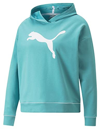 Puma 847104 01 Modern Sports Damen Hoodie normale Passform Rundhals Kapuze Uni, Groesse 38, türkis