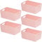 Niftii 5-Pack Plastic Storage Baskets with Sturdy Handles, Lightweight & Durable Design, Ideal for Kitchen, Bathroom, and Cleaning Organisation, 3.9L Capacity, 17 x 25 x 11cm