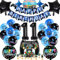 Videospiel Geburtstagsdeko 11 Jahre, Geburtstag 11. Junge Spiel,Gamer Party geburtstag Deko Set, XXL Gaming Controller Folienballons Set mit Banner Cake Topper，für Junge Geburtstag Spielthemen Party