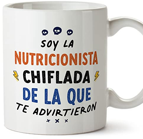 MUGFFINS Tazas para NUTRICIONISTA mujer - En Español - Todos te advirtieron - 11 oz / 330 ml - Regalo original y divertido