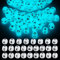 BEEFLYING 104 pièces Perles Lumineuses en Silicone pour Lettres cubiques Perles d'alphabet carrées 12mm Initiales A~Z Perles d'espacement à Large Trou pour Porte-clés Fabrication de Bijoux Décoration
