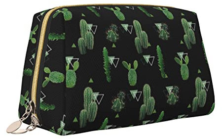 Make-up-Tasche aus Kaktus-Leder, große Kapazität, Reise-Kosmetiktaschen, Öffnung, Make-up-Tasche, tragbar, wasserdicht, Kulturbeutel für Frauen und Mädchen, Kosmetik-Organizer, weiß, Einheitsgröße