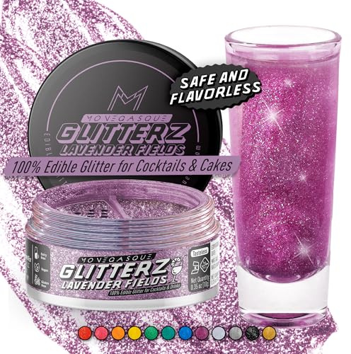 MONÉGASQUE Lavender Edible Glitter for Drinks & Cakes, 10g | Beverage Shimmer, Shimmer Powder, for Cupcakes, Champagne & Macarons, Cupcake & Cookie Decorating, Vegan, Gluten-Free