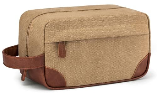 Trousse de Toilette pour Homme - Trousse de Toilette Portable pour Voyage - Trousse de Toilette pour Hommes - pour Accessoires de Rasage et Articles de Toilette(Kaki)