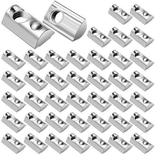 Amentalove 42 Pezzi Dadi Scanalati M8, Dadi a T dadi a T-Scanalatura, T Serie 40 M8 Profilo In Alluminio dado Scorrevole in Acciaio Al Carbonio per Alluminio Profilo C Stampante 3D CNC