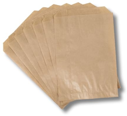 dm-folien Papiertüten I 2000 Stück I 160 x 230 + 20 mm I viele Größen I Tüten aus 40 g/m² Kraftpapier I Lebensmittelechte Brottüten I Recyclebare Kraftpapiertüten für Geschenke & Lebensmittel