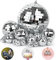 18Pcs Mirror Disco Ball DJ Lighting Effect Silver Disco Ball Hanging Mirror Ball Cake Decorations Disco Themed Cake Toppers for 70s 80s Disco Party (5 Sizes)