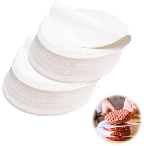 Hugwish 1000 pcs papier steak haché Rond 11 cm pour presse steak haché Ø 11 cm, papier sulfurisé 11cm pour presse steak haché machine steak haché (1000, 11cm)