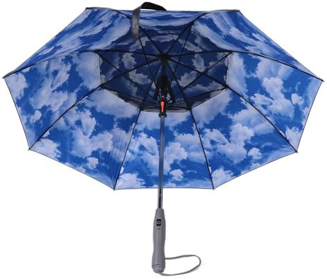 CCYLEZ Parapluie avec Ventilateur et Brumisateur, Solaire UV, Parapluie de Voyage, Ventilateur de Refroidissement Portable, Parasol à 8 Nervures, Rechargeable par USB pour les Journées