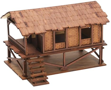 Harilla Kits de maquettes en bois Maison, Maison en bois à monter soi-même, Maison à assembler non peinte à la main, Modèles 1/72, Décor de table de sable à, g