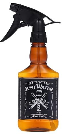 Eson Hair Water Spray Bottle 300ml, Whisky Style Spray Bottle for Hair, Barber Salon Hairdresser, Mist Sprayer,Retro Stylish, Empty Refillable Sprayer for Shaving and Cleaning 300ml (Amber)