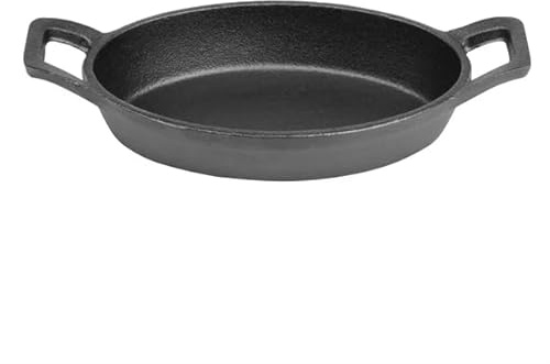 Olympia Cast Iron Oval Eared Dish - 150x100mm | Built for commercial catering setups to hold food safely; retains oven heat to keep casseroles and meats warm at the table.