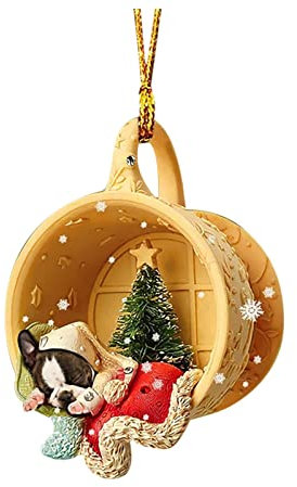 Weihnachtsbaum Hund Anhänger Weihnachtsbaumschmuck Deko Kaffeetassenform Personalisierter Christbaumschmuck Winterdeko Fensterdeko Weihnachtsbäume Fenster Flure und Partydeko