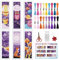 INFUNLY 6pcs lila Kreuzstich Lesezeichen Set Zum Selbermachen Kreuzstich gestempelte Eulen Stick Lesezeichen Set Mit Anleitung Heißluftballon Stickerei Lesezeichen-Set Mit Vorgedrucktem Muster