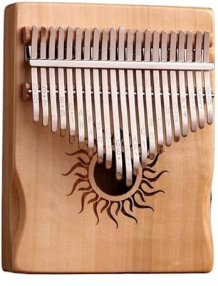 Kalimba Instrument Kalimba 21 Tasten Musikinstrument Vollholz Ahorn Daumen Klavier 17 Tasten Runde Loch Mbira Mit Zubehör Für Anfänger(21 keys3)