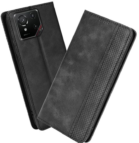 XINNI Housse pour Telephone ASUS ROG Phone 9/ROG 9/ROG 9 Pro Etui, PU/TPU Retourner Cuir Coque Magnétique Portefeuille, Noir