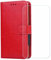 BMPNLSZ Handyhülle für SPC Zeus 4G PRO + Panzerglas, HD Gehärtetes Glas Displayschutzfolie - Leder Flip Case Schutzhülle Tasche Handytasche für (5,5) - Rot-XHDSXT