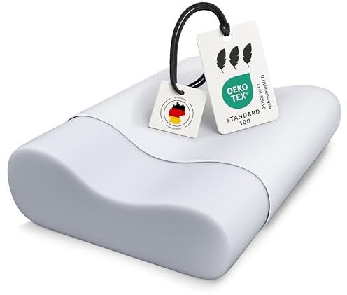 OnlyDreams - Ergonomisches Kaltschaum Nackenstützkissen | Höhenverstellbar + Härte wählbar | Kopfkissen für Rücken-, Bauch- und Seitenschläfer - Oeko-TEX Zertifiziert - (Basic - Kaltschaum)