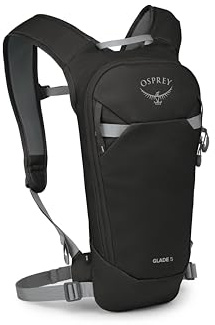 Osprey Glade 5L – Ski- und Snowboard-Trinkrucksack – Winterrucksack mit Hydraulik-2,5-l-Wasserspeicher, isoliertem Geschirr und NanoTough Gewebe für kaltes Wetter, Schwarz