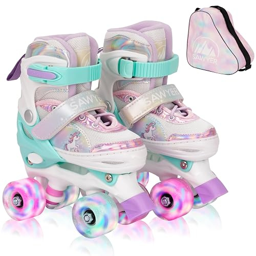 Sawyer Bikes - Patines Ajustables 4 Ruedas LED - Tallas 23 a 38