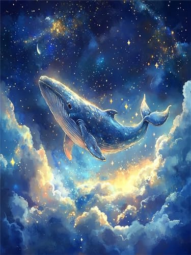 5D Wal Diamond Painting, Wolken Diamond Painting Erwachsene, Full Drill Round Gem Art Craft Sets, DIY Mosaic Making Kreuz Stickerei Diamanten Art Kits, For Home Decoration Wall 25x35cm 0U-311