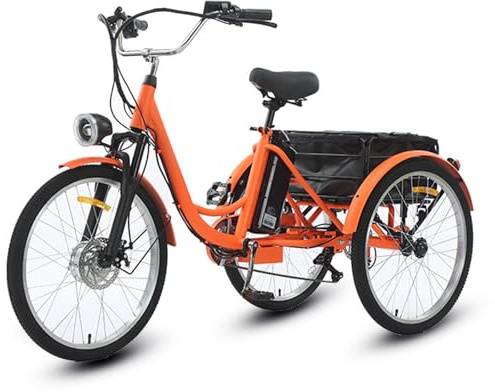 DHsdlpLU 3 Rad Elektrodreirad FüR Senioren Zoll Klappbar Dreirad Lastenfahrrad für Erwachsene Tragfähigkeit 200kg Geeignet für eine Körpergröße von 160-185 cm