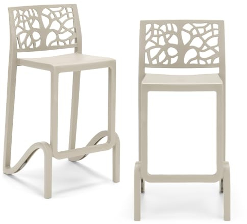 REDÒKASA Sgabello in polipropilene TETI con poggiapiedi H65, MADE IN ITALY, resistenza ai raggi UV, design moderno, ideale per sala da pranzo, cucina, bar, ristoranti o giardino (2, Corda)