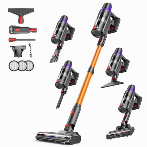 TechRise Cordless Vacuum Cleaner for Home,500W 45Kpa for Pet Hair & Home