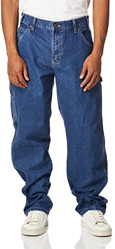 Dickies snickarjeans herr, med en rak och ledig passform, Indigoblå, 30W / 32L